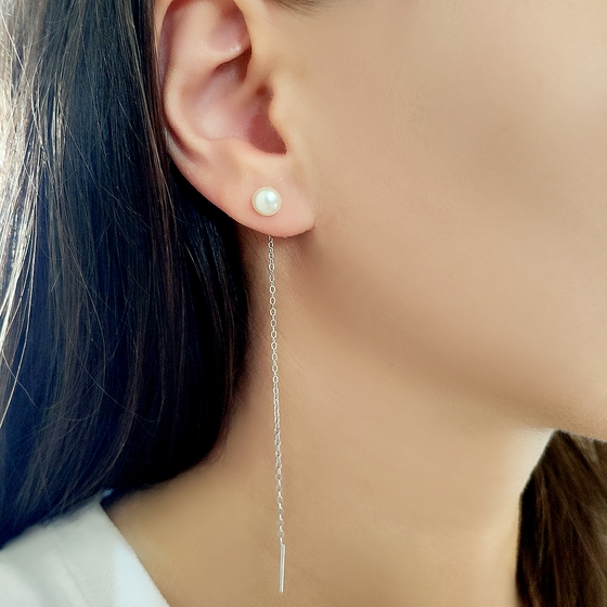 Silver earrings with pearls 2ct