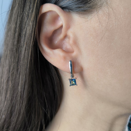 Срібні сережки з містичним топазом 1ct