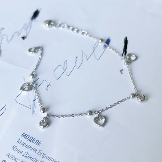 Silver bracelet with phianites