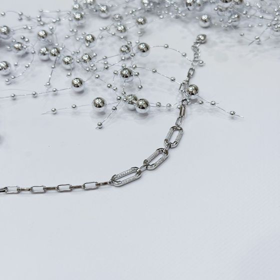 Silver bracelet with phianites