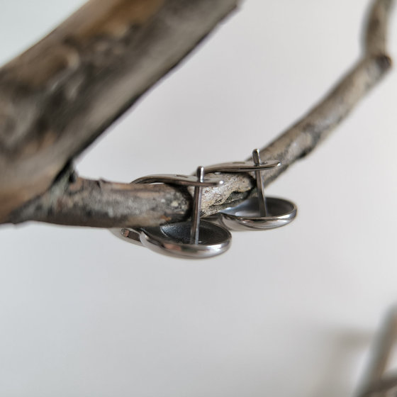 Silver earrings without stones
