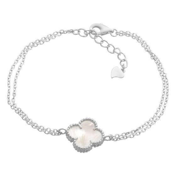 Silver bracelet with mother-of-pearl