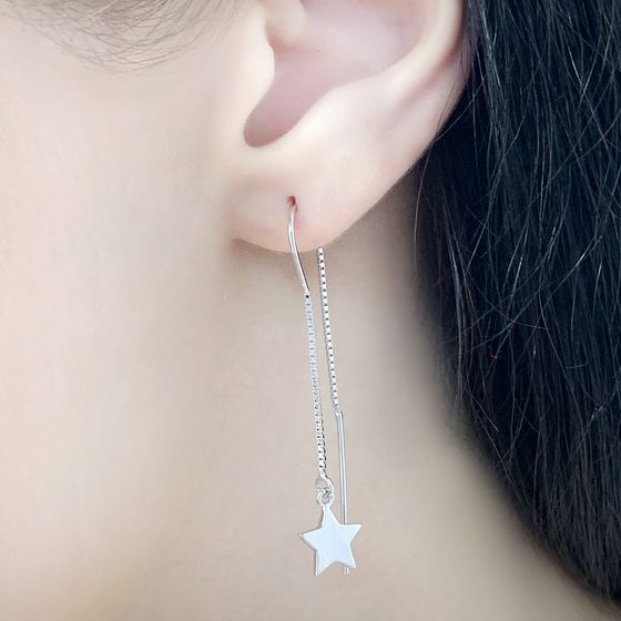 Silver earrings without stones