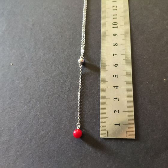 Срібне кольє з коралом