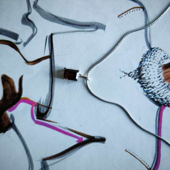 Срібна підвіска з гранатом 1.888ct