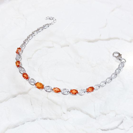 Срібний браслет із золотим кварцом 3.46ct