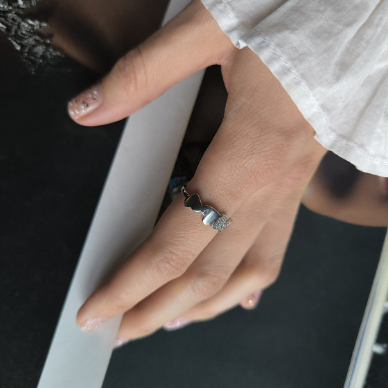 Silver ring with cubic zirconia