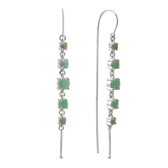 Срібні сережки зі смарагдом 2.447ct