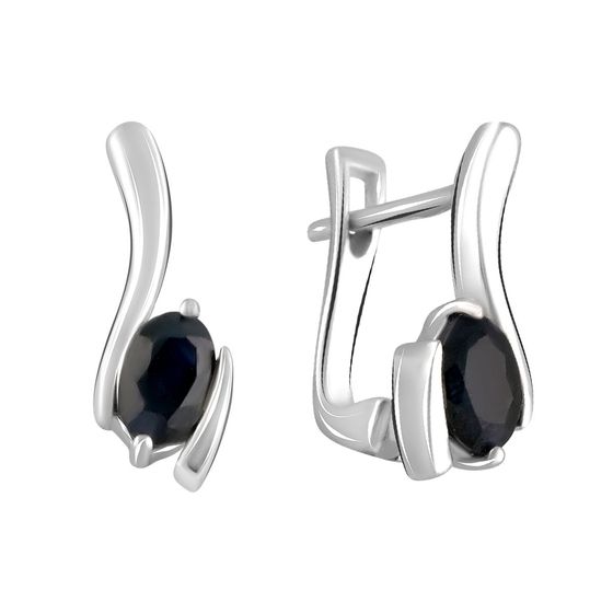 Срібні сережки з сапфіром 1.267ct