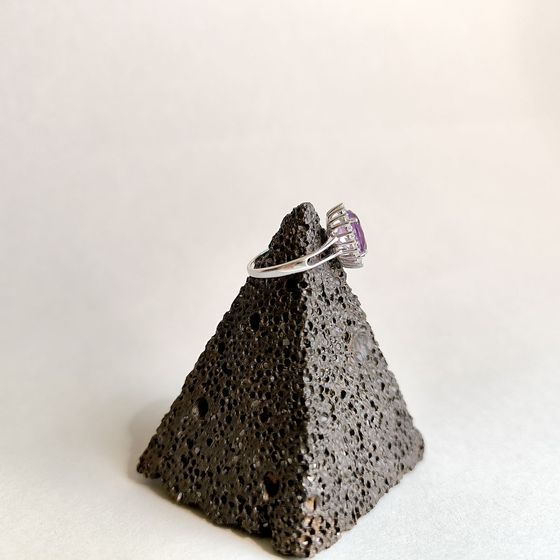 Silver ring with amethyst