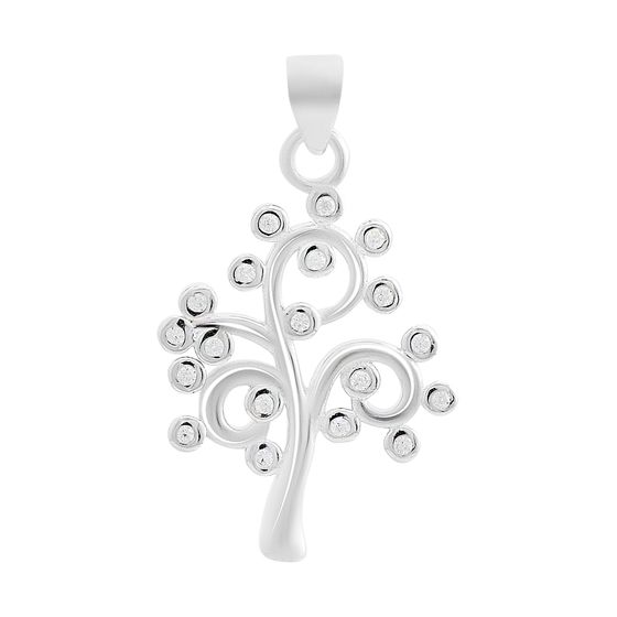 Silver pendant with cubic zirconia