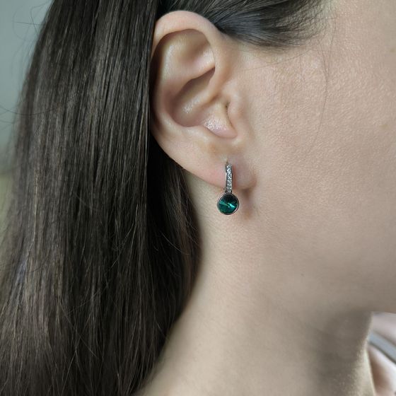 Срібні сережки з фіанітами