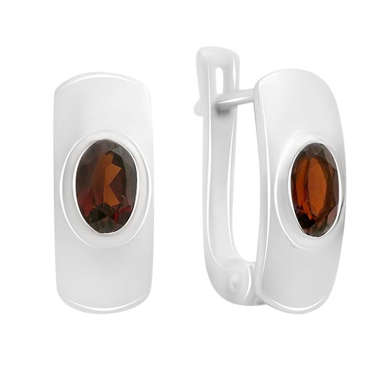 Срібні сережки з гранатом