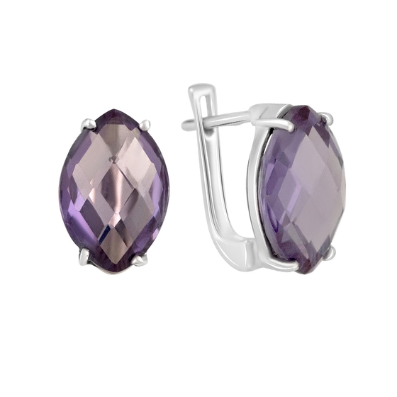 Срібні сережки з олександритом 13.945ct