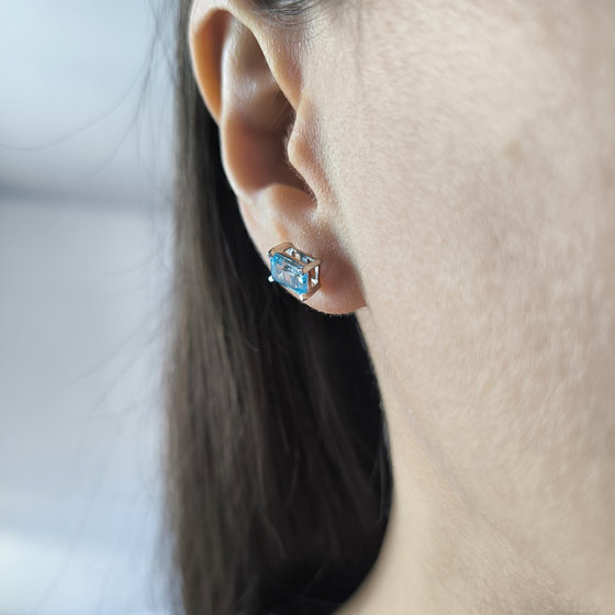 Срібні сережки з топазом 2,438 карата