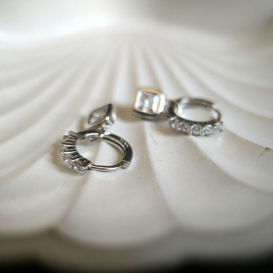 Silver Earrings with Fianites