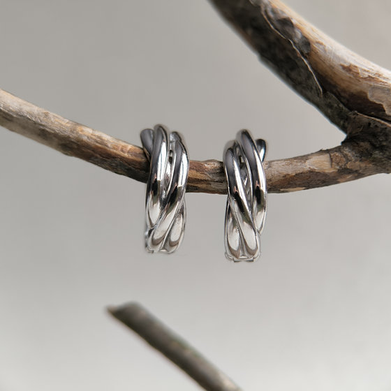 Silver earrings without stones