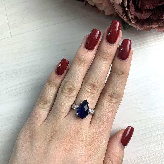 Срібна каблучка із сапфіром nano 4.06ct