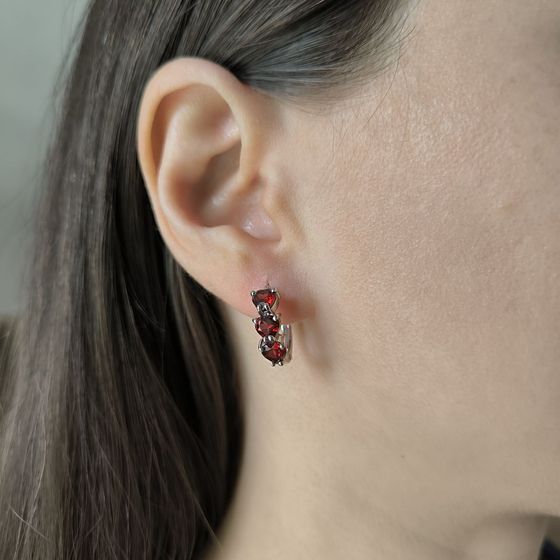 Серебряные серьги с гранатом 3.25ct