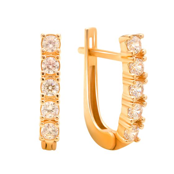 Золотые серьги с фианитами 4ct