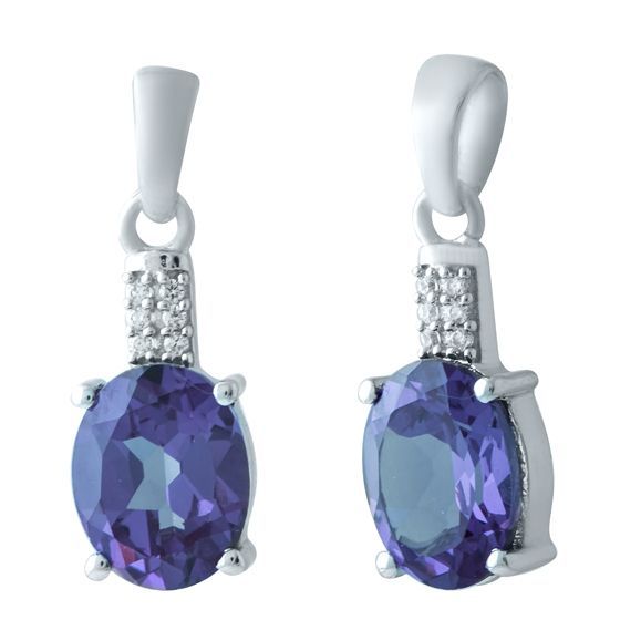 Срібна підвіска з александритом 3,291 карата