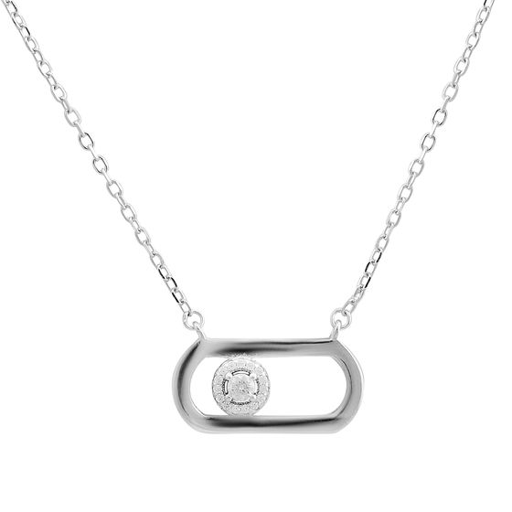 Silver necklace with cubic zirconia