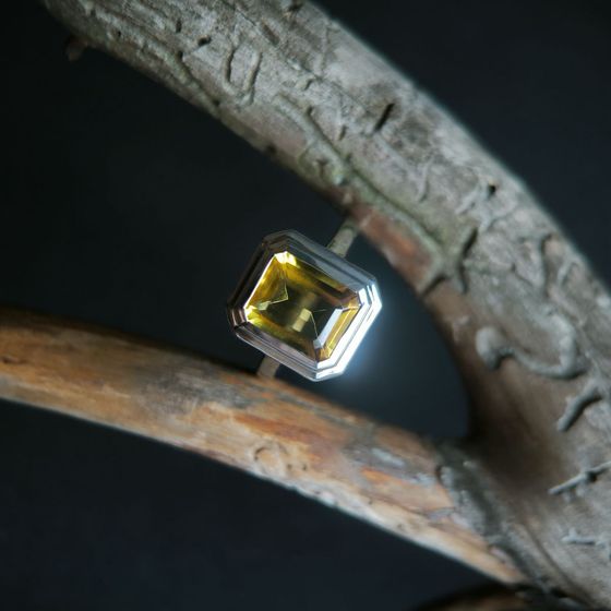 Серебряное кольцо с цитрином nano 3.138ct