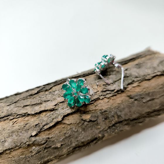 Серебряные серьги с агатом 7.806ct