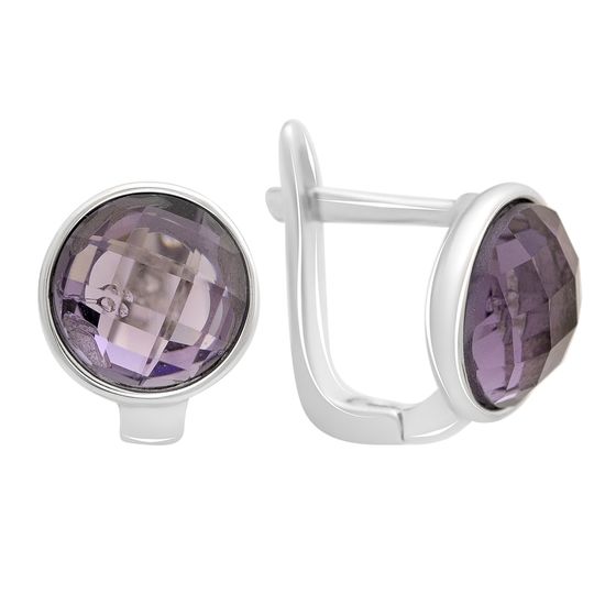 Срібні сережки з фіанітами