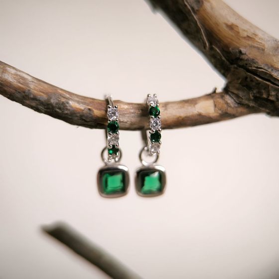 Silver Earrings with Fianites