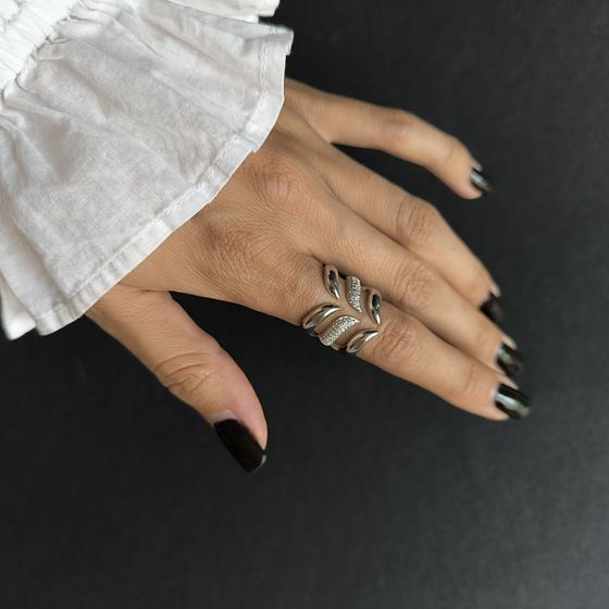 Silver Ring with Fianites