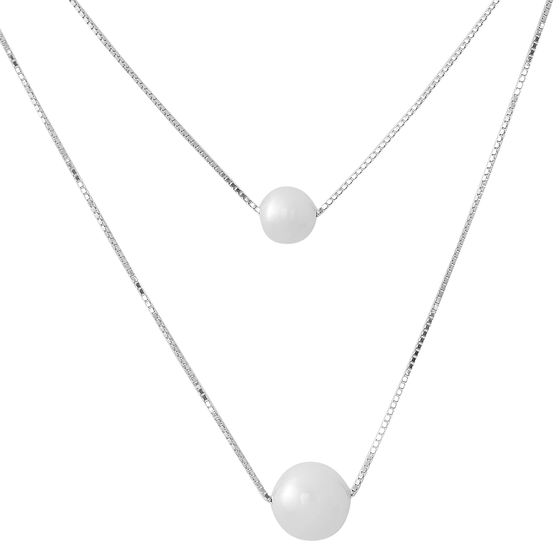 Silver necklace with pearls