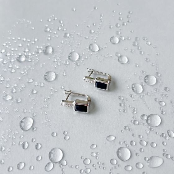 Серебряные серьги с сапфиром 2.572ct