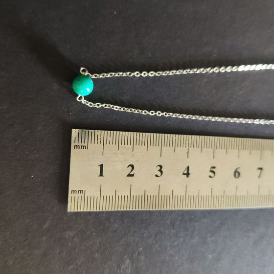 Silver necklace with turquoise