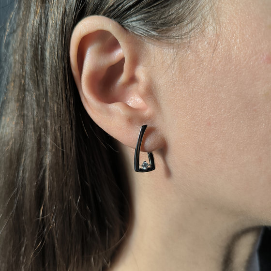 Срібні сережки з фіанітами