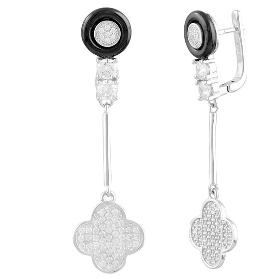 Silver earrings with ceramic