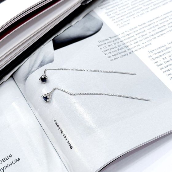 Серебряные серьги с сапфиром 0.81ct