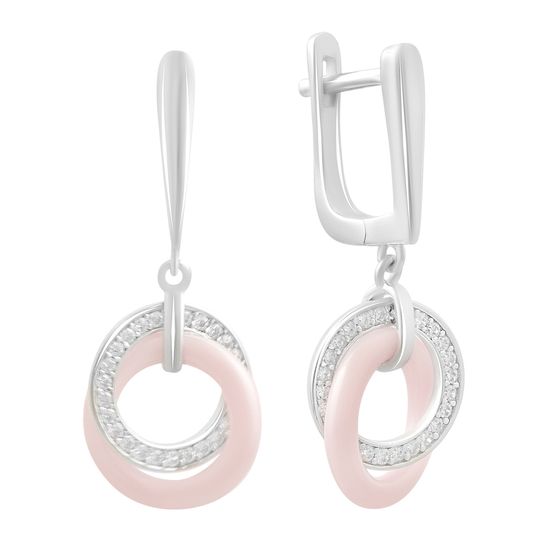 Silver earrings with ceramics