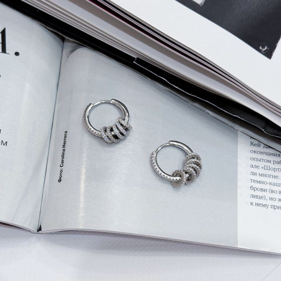 Silver Earrings with Fianites