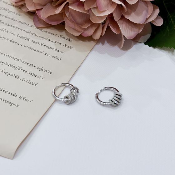 Silver Earrings with Fianites