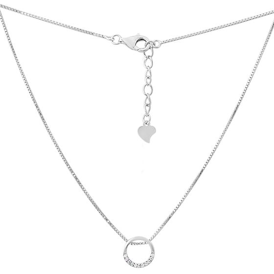 Silver necklace with phianites