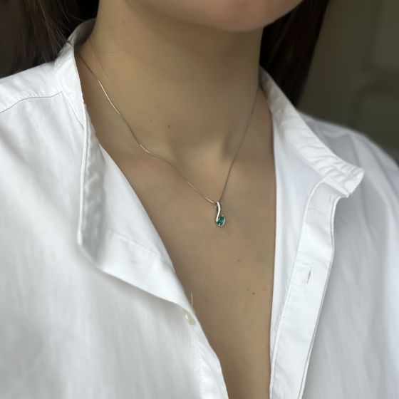 Срібна підвіска з аквамарином nano 0.383ct