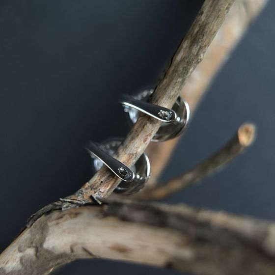 Срібні сережки з перламутром, фіанітами