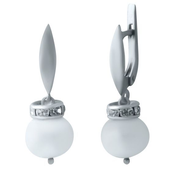 Срібні сережки з перлами