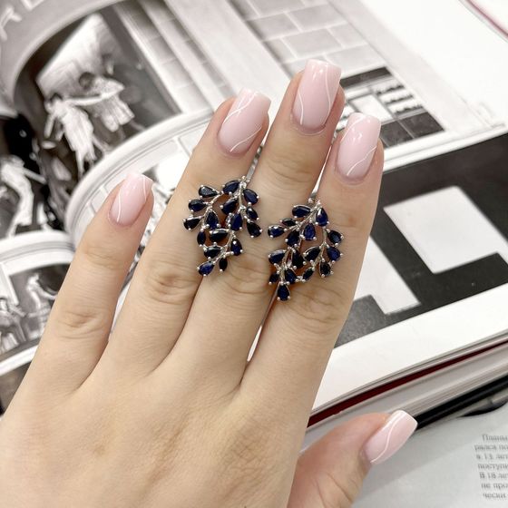 Срібні сережки з сапфіром 6.925ct