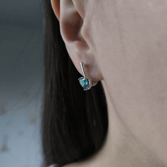 Срібні сережки з містик топазом 3.951ct