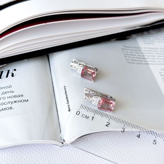 Серебряные серьги с султанитом 7.345ct