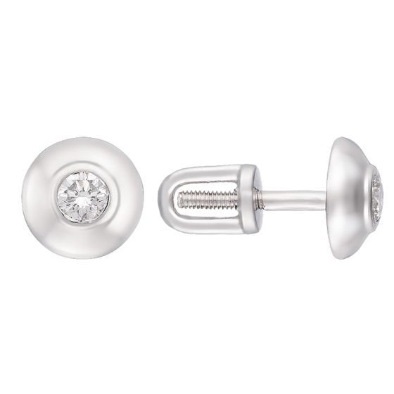 Золоті сережки з діамантом 0.12ct