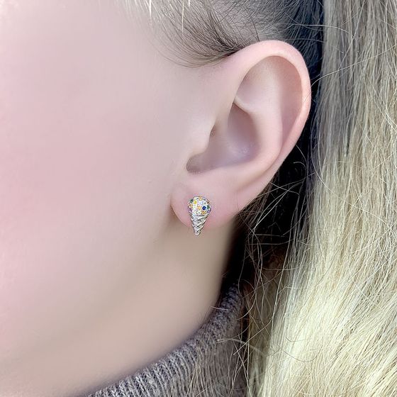 Серебряные серьги с фианитами