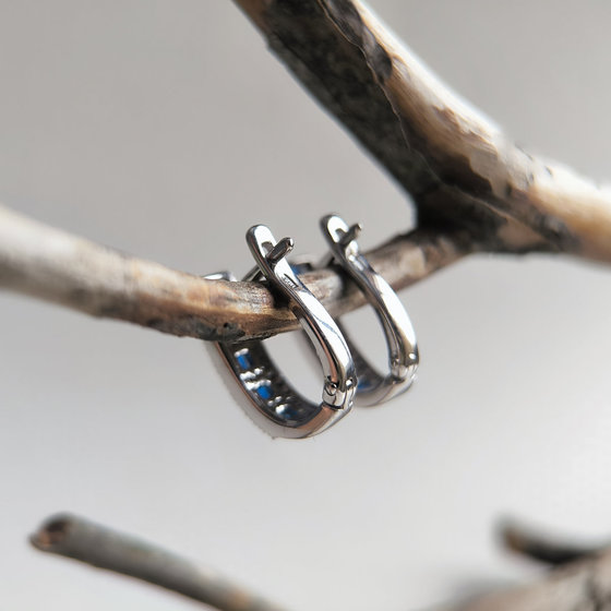 Срібні сережки з сапфіром nano 1.187ct
